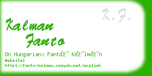 kalman fanto business card